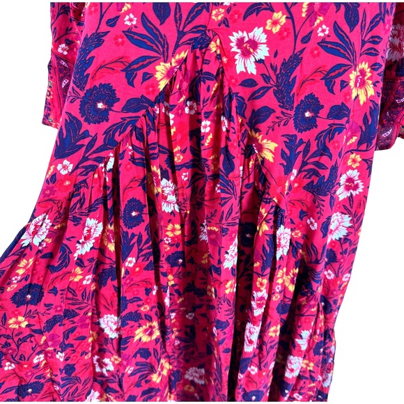 LORALETTE Valerie Border Women's Maxi Dress‎ 2XL 18/20 Magenta Floral Flowy NEW - Picture 8 of 13